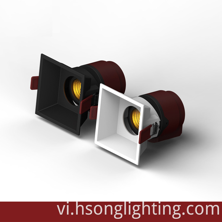 Hsong lõm Cob chống ánh sáng rực rỡ tường vuông Spotlight cho bất kỳ ứng dụng thương mại nào